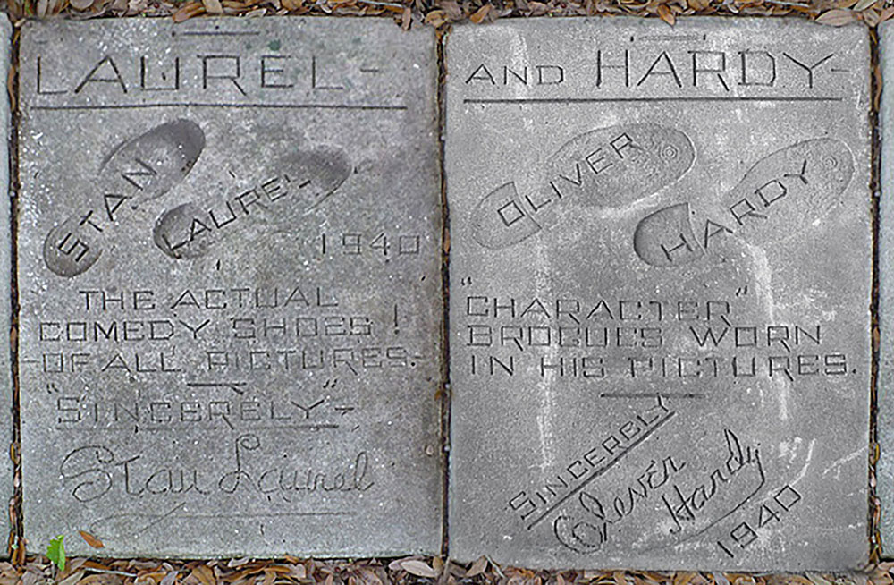 Stan Laurel & Oliver Hardy Footprints from “The Sidewalk of a Thousand Footprints.”