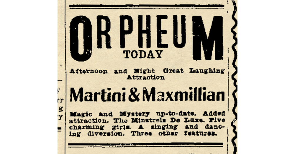 Martini and Maxmillian Advertisment
