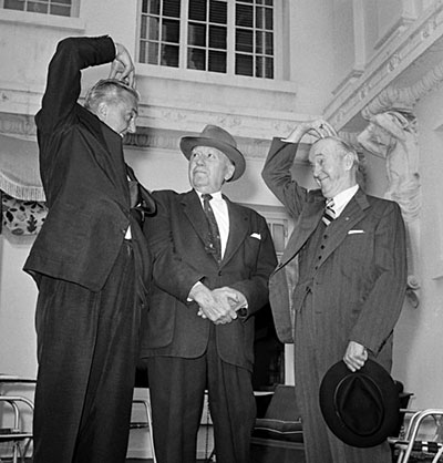 Stan Laurel, Jacques Tati and Mack Sennett